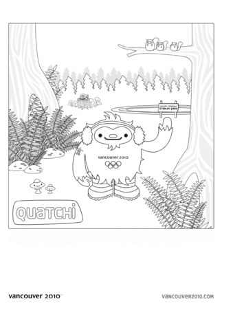 Quatchi In Stanley Park  Coloring Page